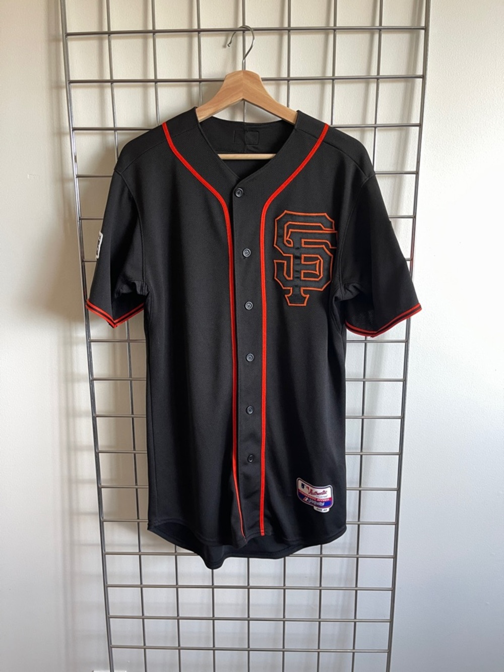 Majestic Black Jersey with Red and Blue Patch